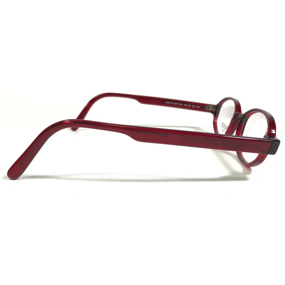 Police Eyeglasses Frames MOD.1234 COL. 848 Red Round Horn Rim Oval 46-20-125